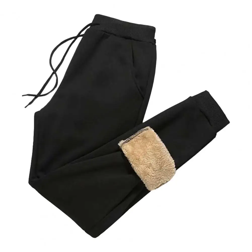 

Men Fleece-lined Cotton Pants Padded Thermal Sweatpants Drawstring Men Autumn Winter Thickened Joggers Pants pantalones