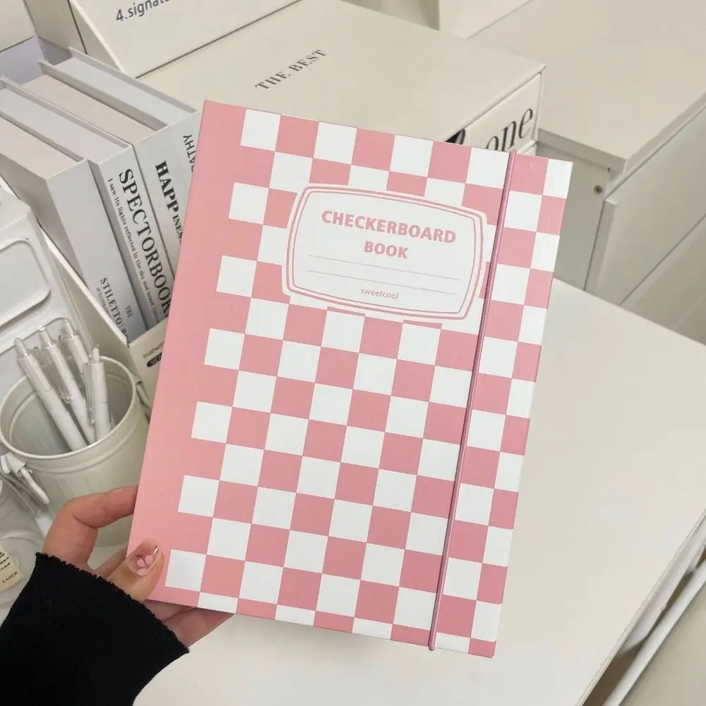 Checkerboard A5 Kpop Idol Photocard Binder Book Jacket Hard Cover Idol Photo Album Loose-leaf 6-hole Photo Card Holder