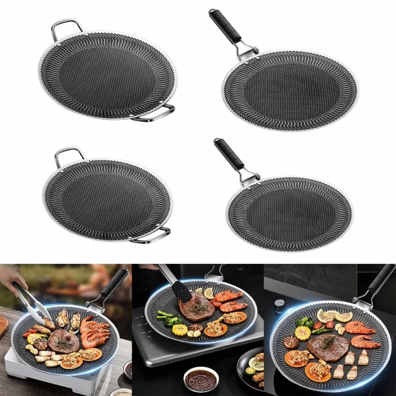 

Outdoor Bakings Tray Fryings Pans Round BBQ Griddle Stainsless Steels Bakings Pans