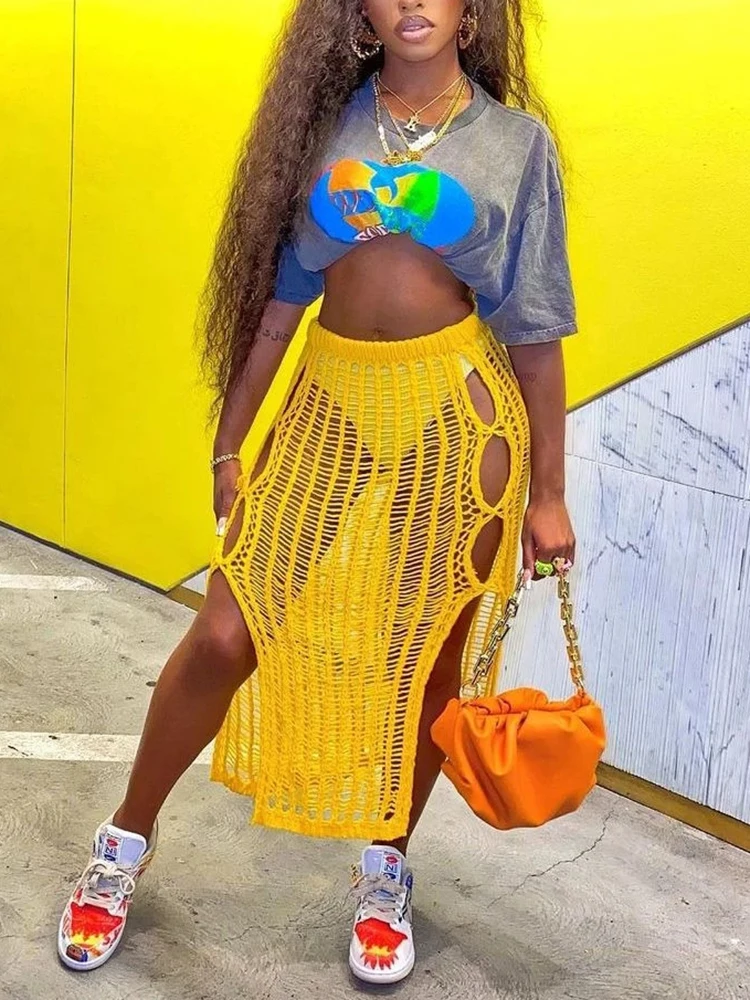 Maillot De Bain Femme Timuspo - Robe De Plage Crochetée - Cover-up Bikini Sexy - Fente Latérale - Manches Courtes Robe Crochet