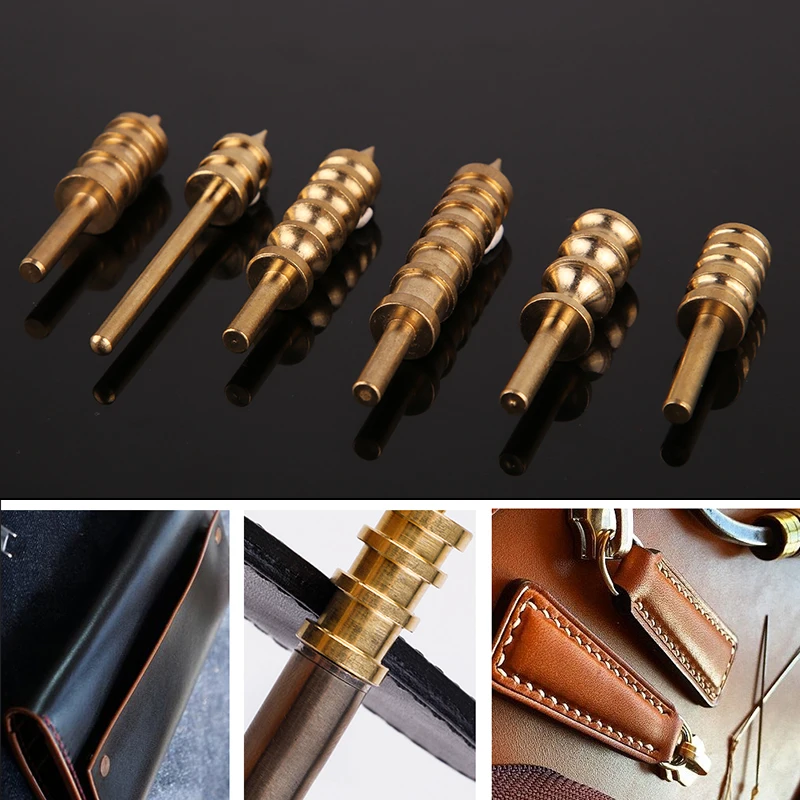Fenrry 1Pcs 순수 황동 가죽 Burnisher 지적 또는 플랫 팁 가죽 인감 가장자리 도구 뜨거운 전기 철 DIY 가죽 공예 도구
