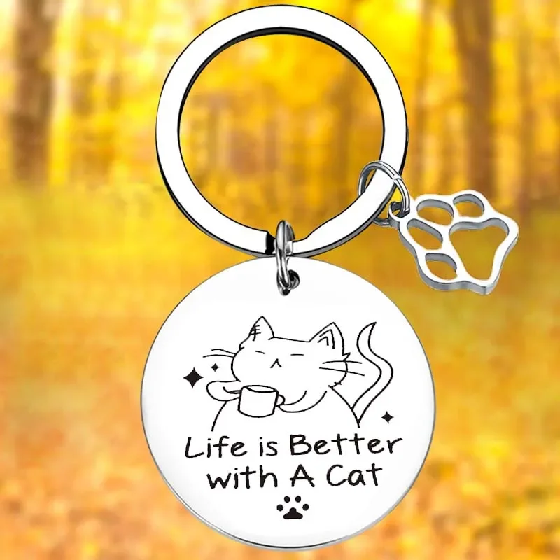

Cat Lover gift Keychain Cat Friends Gift Key Chain Pendant Jewelry