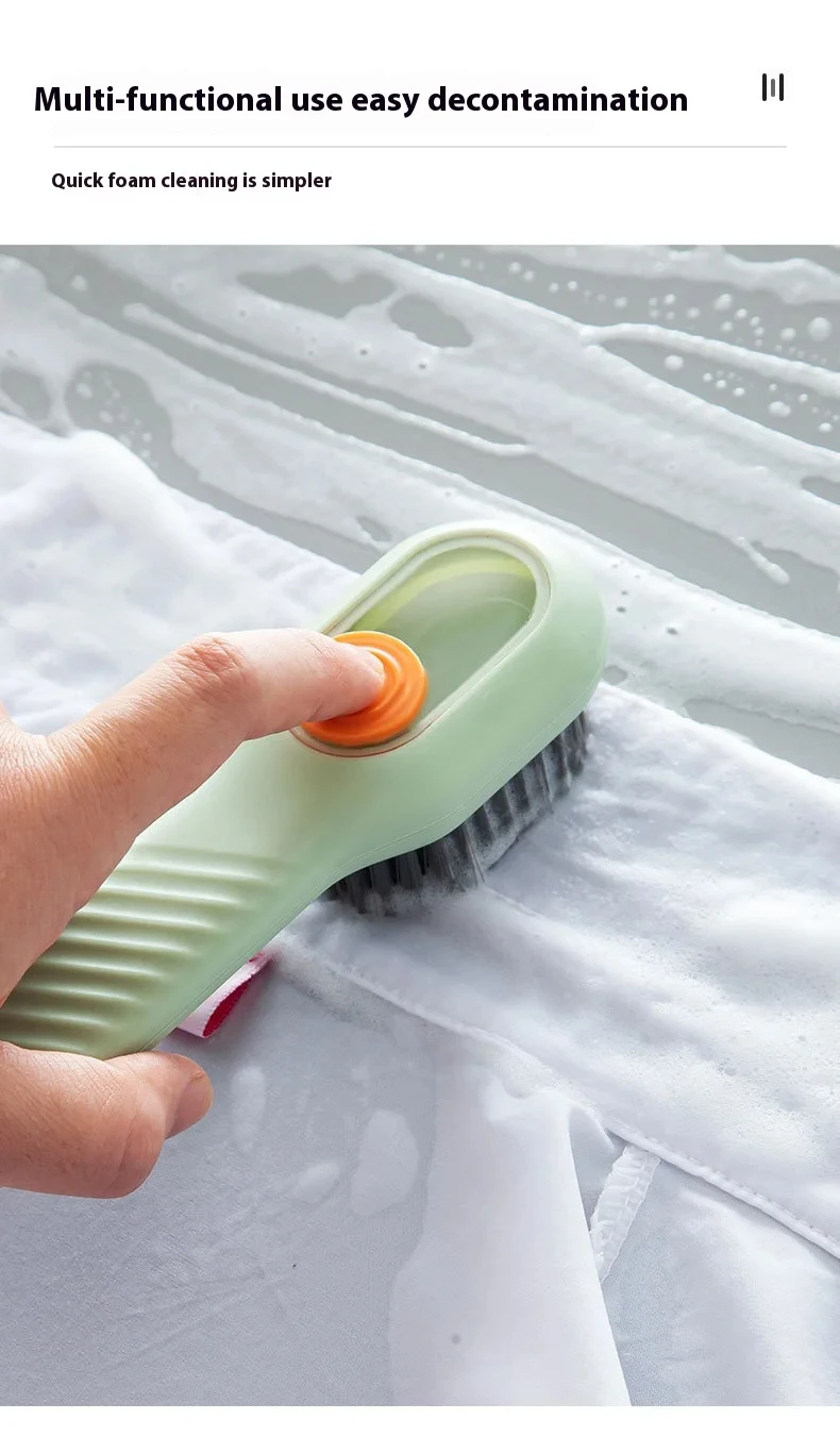 Description Picture 4 of itemShoes Brush Automatic Liquid Discharge Multifunction Press Out Shoes Cleaner Soft Bristles Clothes Brushes Cleaning Tool