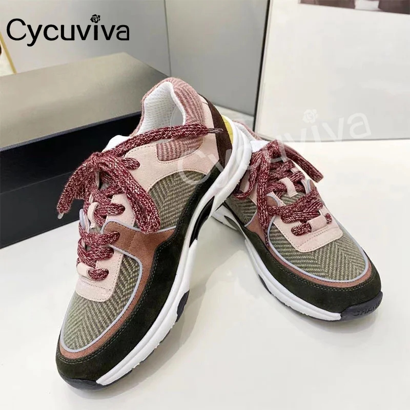 

2023 Designer Spring Sneakers Lace Up Platform Lover's Shoes Male Flats Mix Color Unisex Flat Platform Shoes For Men Women