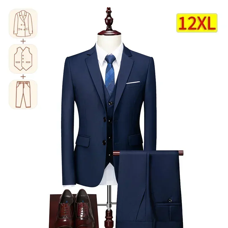 Mens suit Upto 12XL Fits 155kg 340lbs Groom Wedding Dress Blazer and Pants For Men Big and Tall Men Plus Size