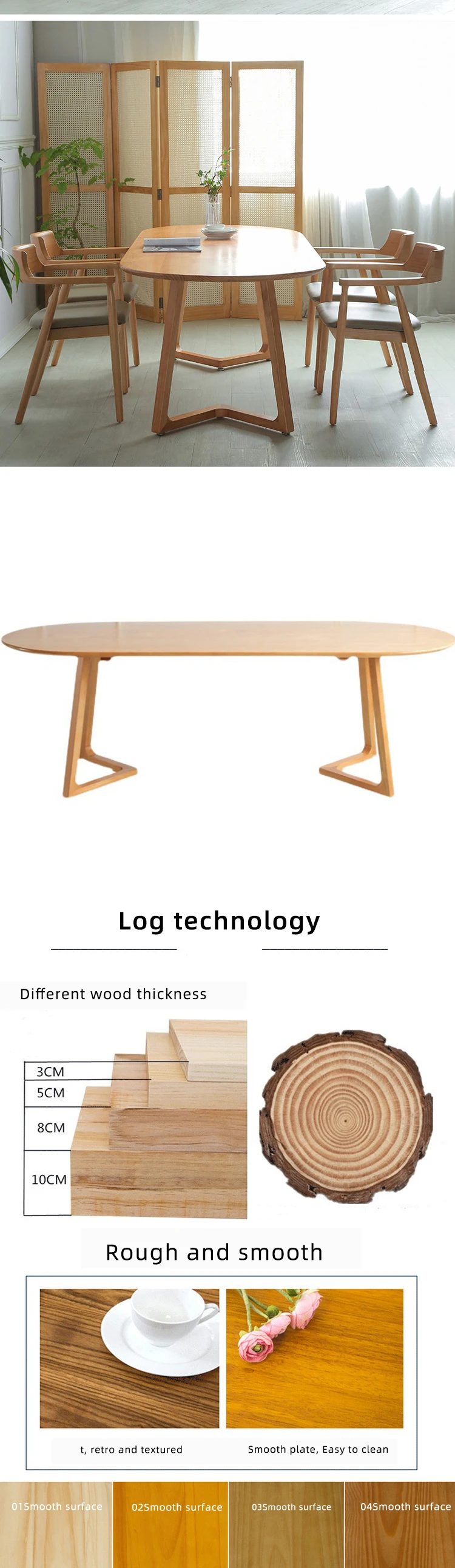 fashion home furniture dining table set 6 seater s solid wood oval dinning modern room