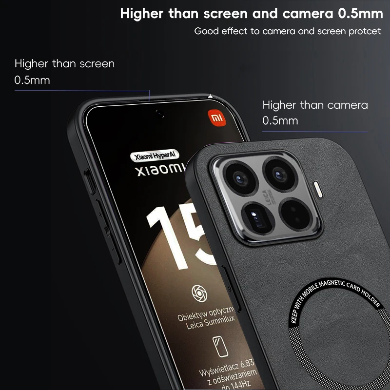 Luxury Leather Magnetic Shockproof Phone Case with Car Holder