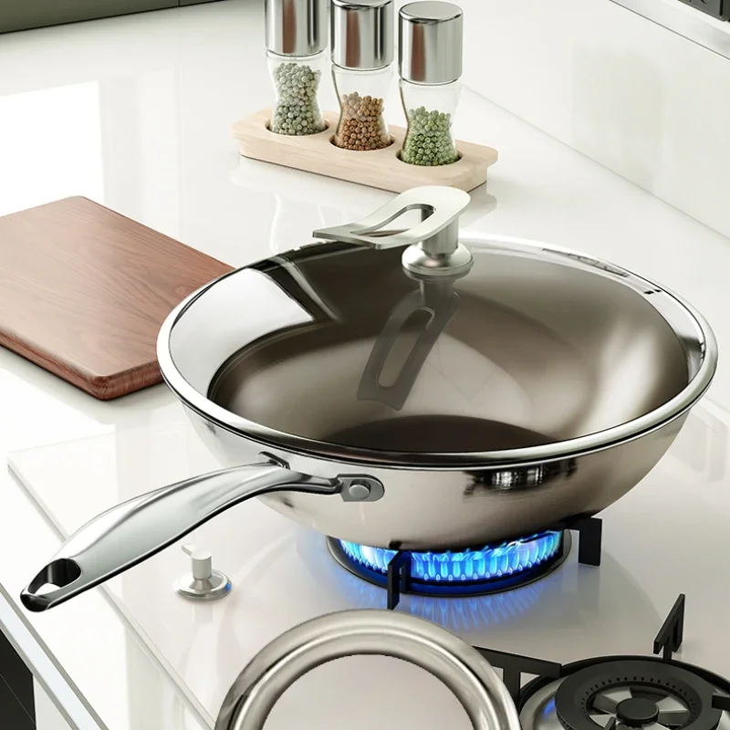 

Non Stick Wok Pan Uncoated Vegetable Cooking Pot Gas Stove Induction Cooker Kitchen Wok Utensils Chinese Handmade Cookware