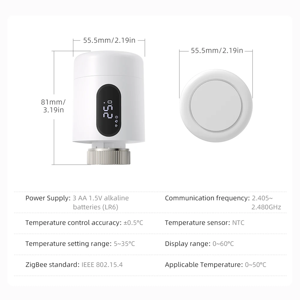 Tuya Zigbee Thermostat Radiator Valve Actuator Smart TRV Programmable Temperatur