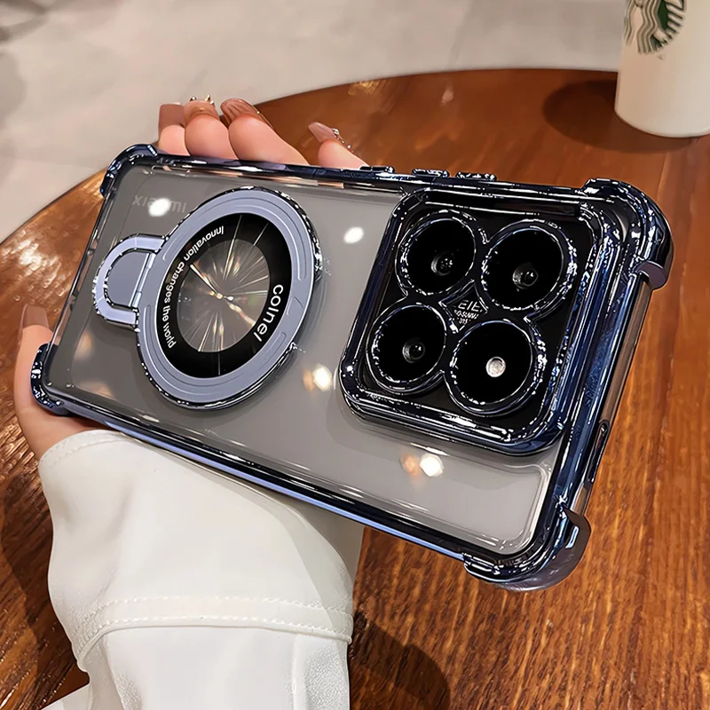 Deluxe Magnetic Airbag Silicone Transparent Shockproof Case with Camera Protection