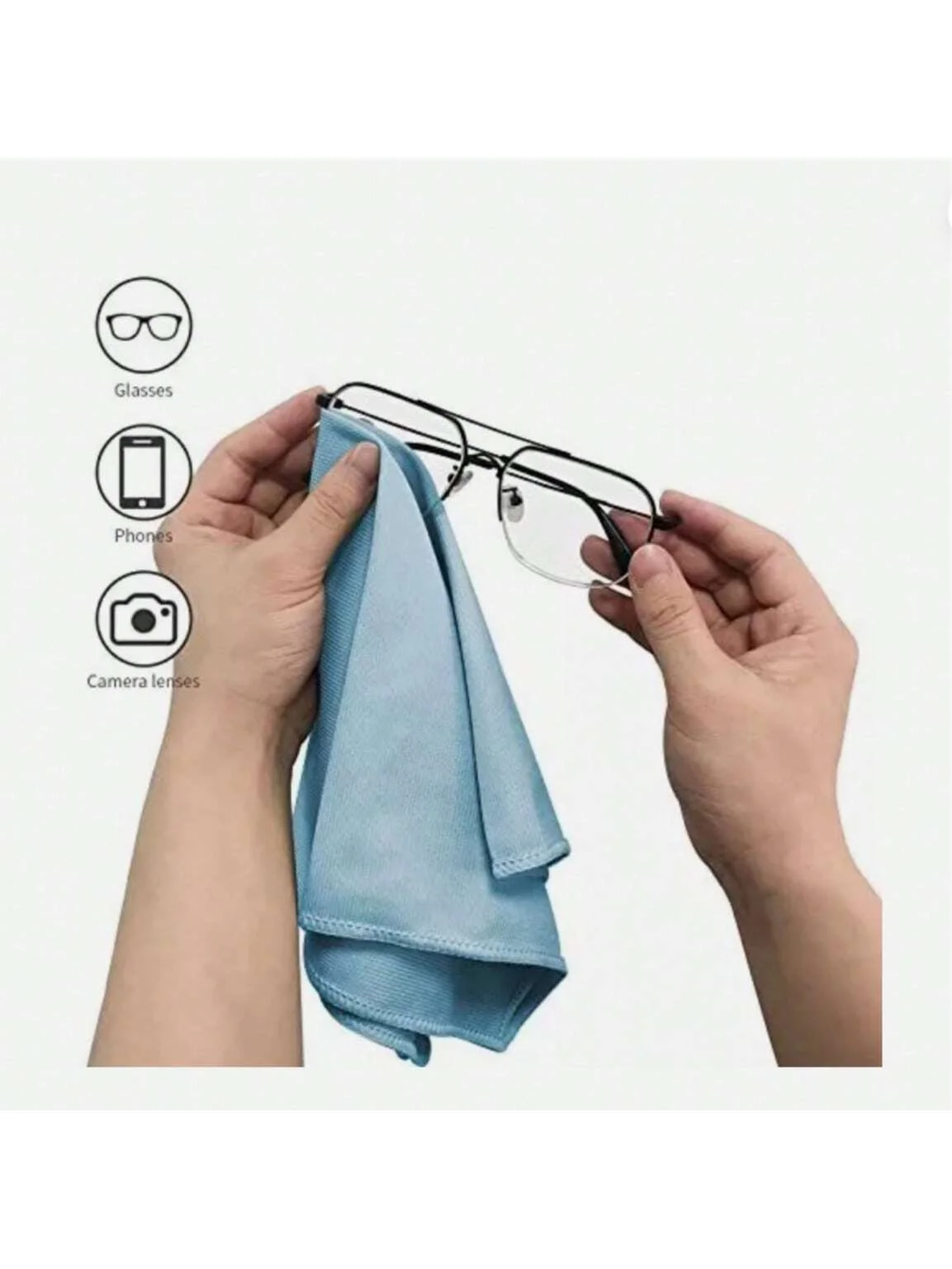 Streak-Free Microfiber Cleaning Cloth for Glass and Mirrors - 25x25cm