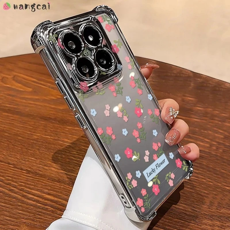 Luxury Clear Floral Phone Case - Cute Plating Design, Soft Protective Cover