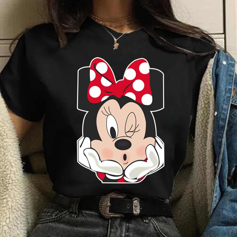 Mode Mickey Minnie Maus Disney T-Shirt Damen bekleidung Sommer kurze Ärmel Tops lässig Kawaii T-Shirts Kleidung — изображение 5