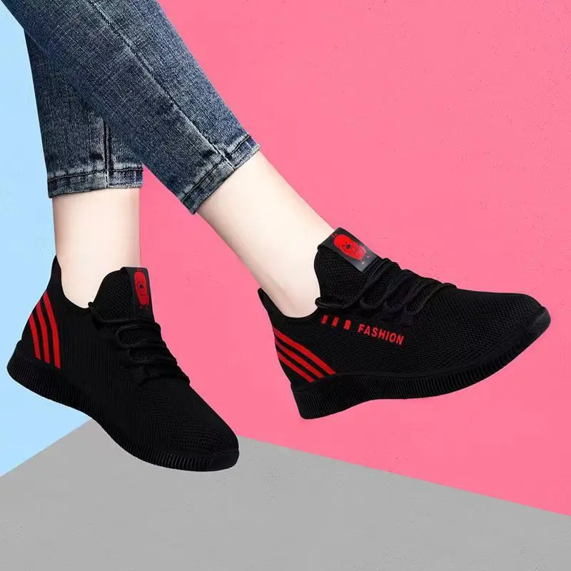 2023 Summer Womens Black Shoes Sneakers Flats Sport Footwear Shoes Female Lightweight breathable Shoes кроссовки мужские 4