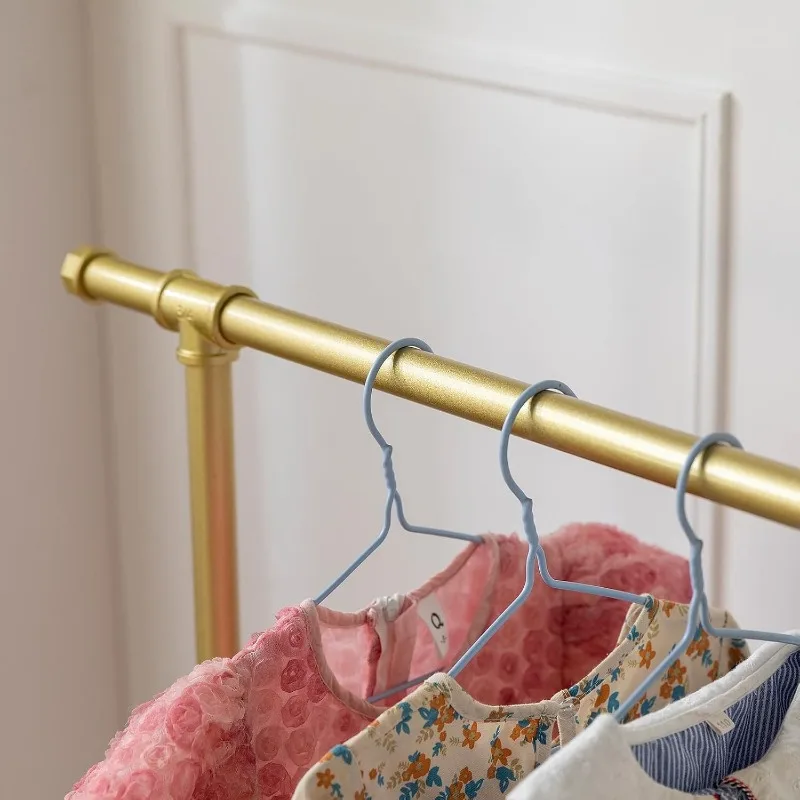 Kids Clothing Racks,Child Dress up Racks with Hooks, Metal Pipes Costumes Garment Hanging Racks,Small Rolling Clothes Racks 4