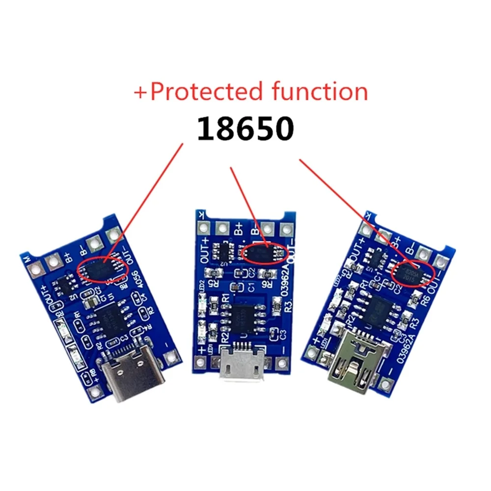 마이크로 USB 5V 1A 18650 TP4056 리튬 배터리 충전기 모듈 충전 보드, 보호 이중 기능 1A 리튬 이온, 5 개