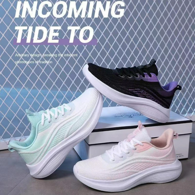 Women Shoes Spring New Ultra-light Running Sports Mesh Non-slip Breathable Soft-soled Lightweight Casual