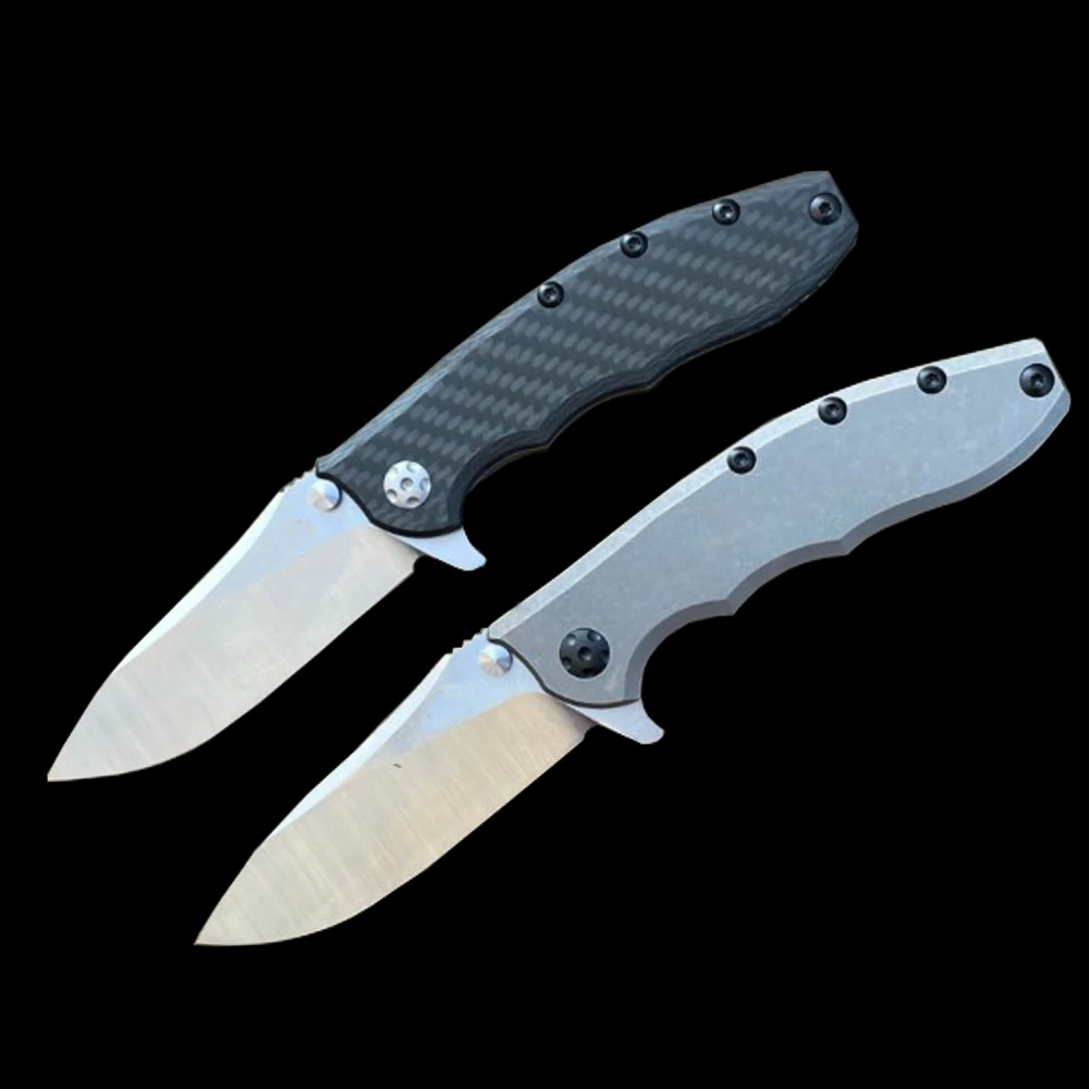 

ZT 0562 Folding Pocket Knife Carbon Fiber Handle Hunting Survival Knives D2 Blade Camping Tools