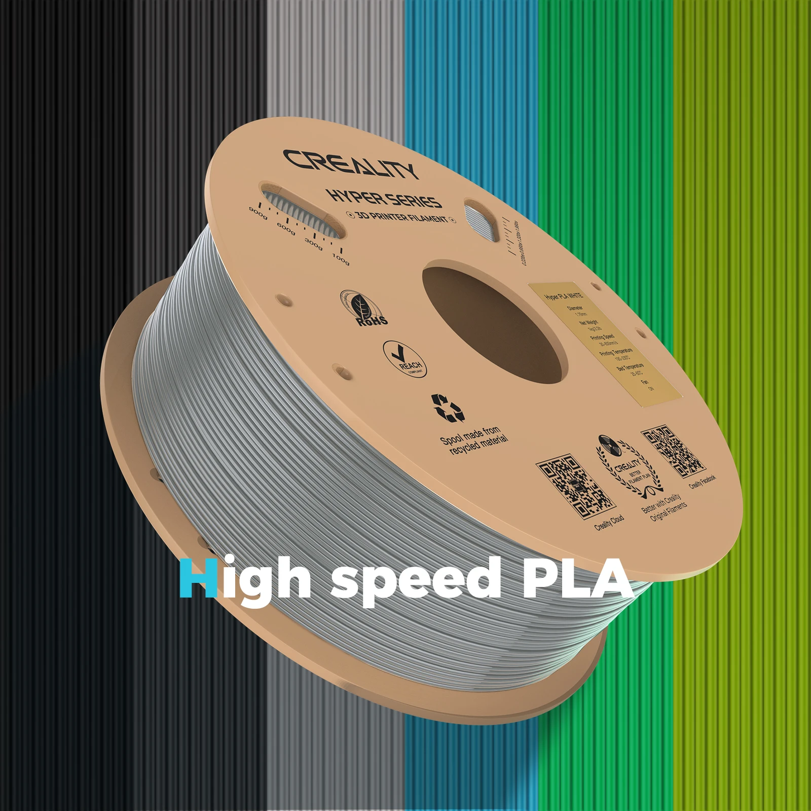 Creality K1/K1 Max/Ender-5 S1용 기존 CREALITY 고속 PLA 필라멘트 1.75mm 1KG 하이퍼 시리즈 PLA 3D PLA 필라멘트