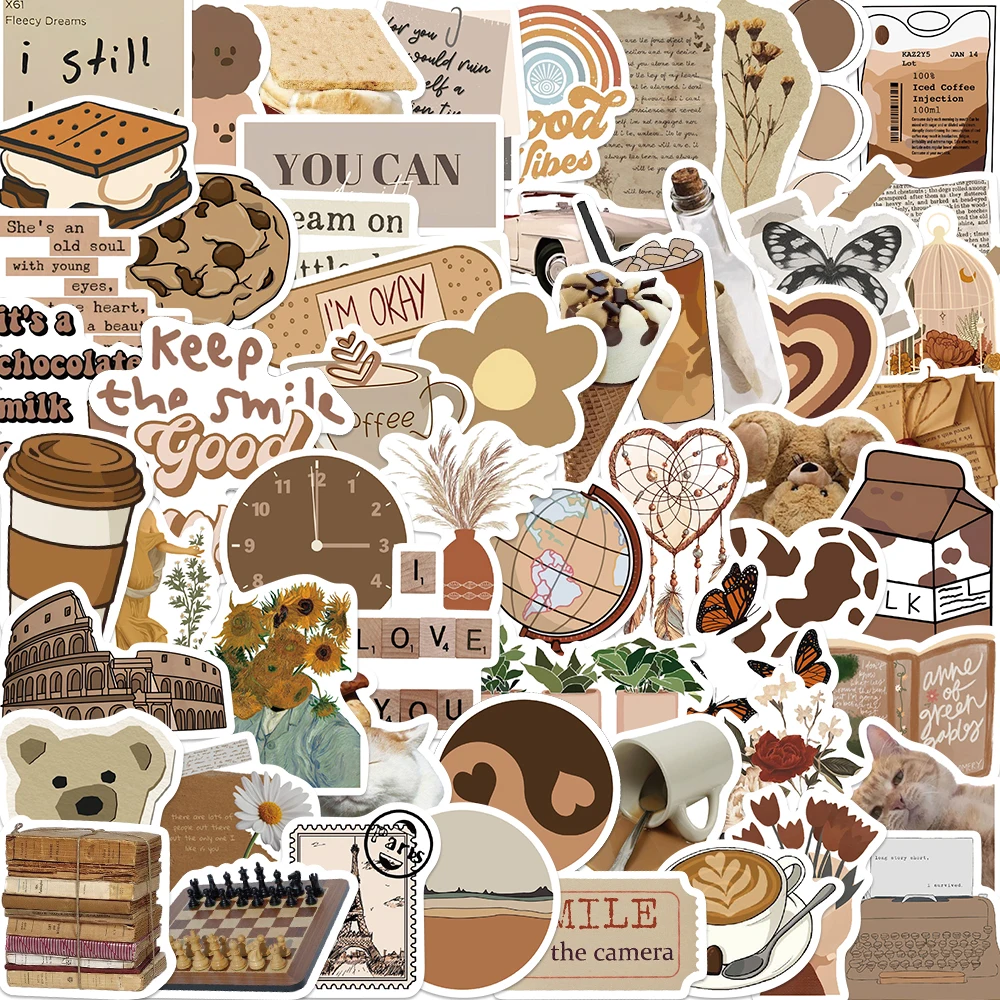 Vintage Art Aesthetic Graffiti Stickers Set - 60pcs Assorted Decorative Decals for Laptops, Luggage, Skateboards, and More