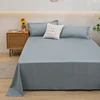 One solid color simple sheet Machine washable single double bed linen Student dormitory sheet (pillowcase not included) 4