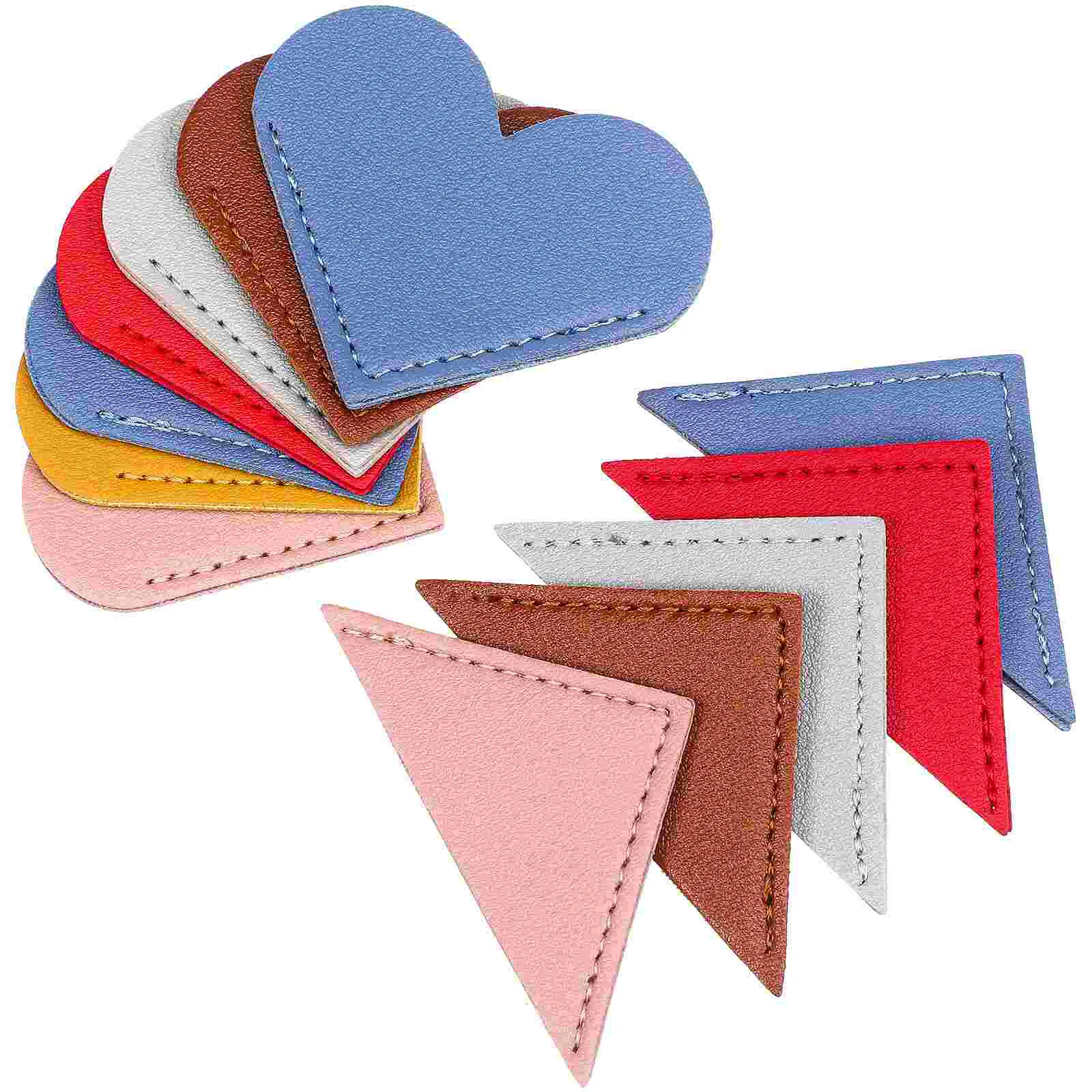 

12 Pcs Bookmark Corner Page Bookmarks Delicate Pu for Lovers Clips Holder Pretty Students Heart