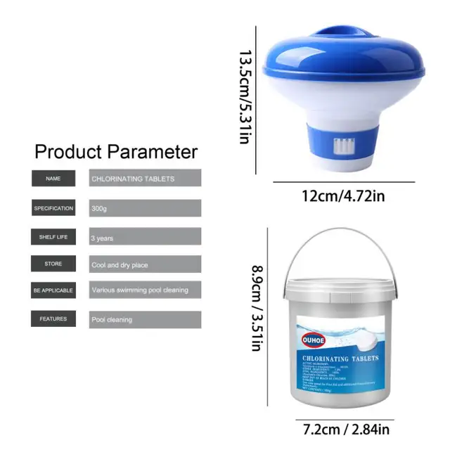 Hatékony Úszómedence Habzó Tisztító 1 Doboz/300Db Multifunkcionális Foltok Eltávolítása Pezsgő Tabletták Adagoló - Image 6
