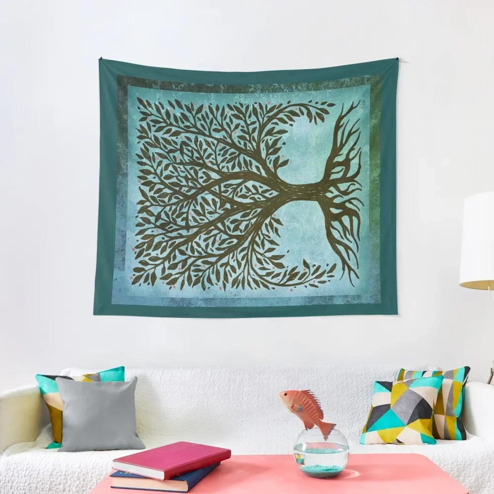 

Tree Of Life Woodcut In Blue Tapestry Wall Hangings Decoration Decoration Room Kawaii Room Decor Aesthetic Home Decor Tapestry