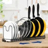 2 Pack Expandable Pot Lid Rack Organizer, Pans Organizer Rack, Pots and Pans Organizer Rack Cookware Set Organizer 4