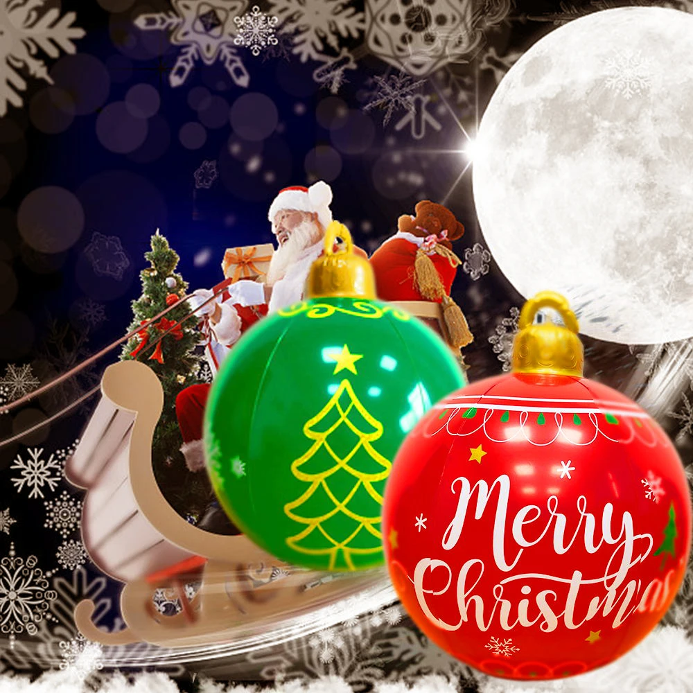 

Inflatable Christmas Ball Decoration Atmosphere Balloon Glow Christmas Decoration Ball Christmas Ornament New Year Party