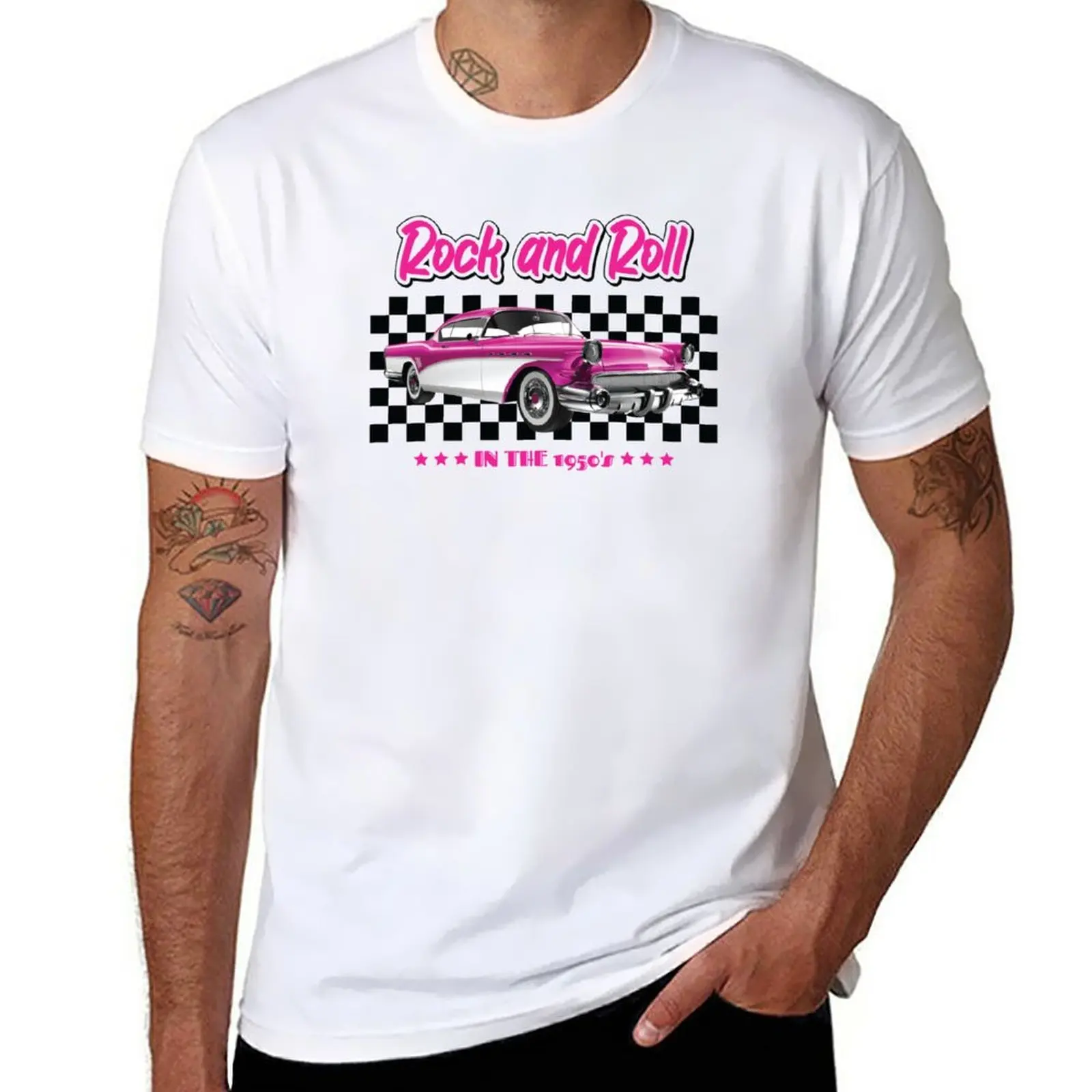 Nuovi Anni '50 Rosa Anni '50 Costume T-Shirt Felpa T-Shirt Ragazzi Magliette Personalizzate Magliette Da Uomo Casual Elegante