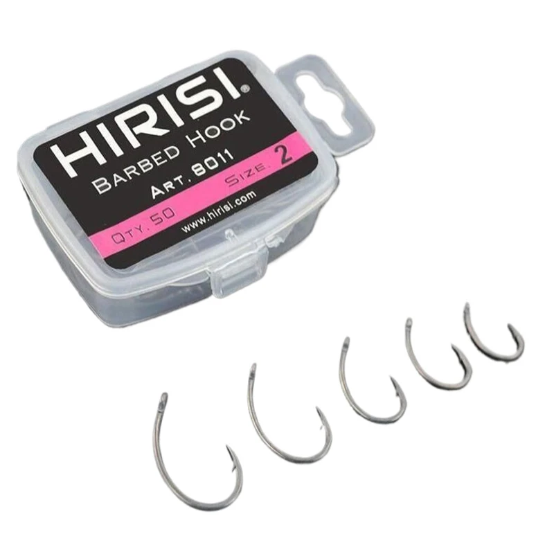 

Hirisi 50pcs Boxed Hooks Barbed Multi-Type Hooks Carp Hooks Fishing Tackle