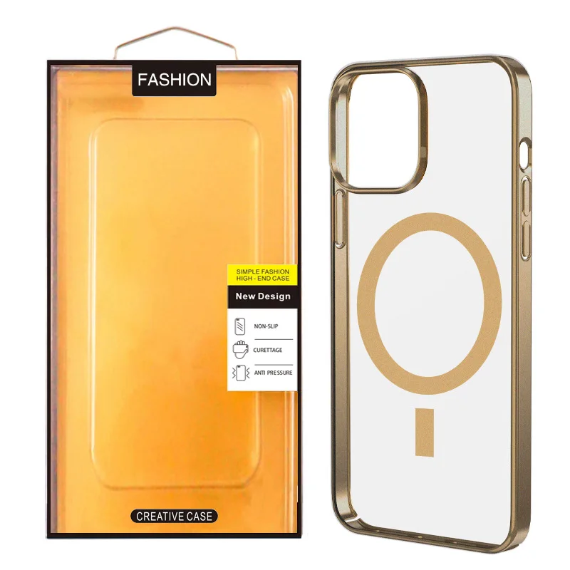 Magnetic Wireless Charger Hard Case for iPhone 13 Pro Max Ultra Thin Transparent Plating Back Case for iPhone12 Pro Mini Cover