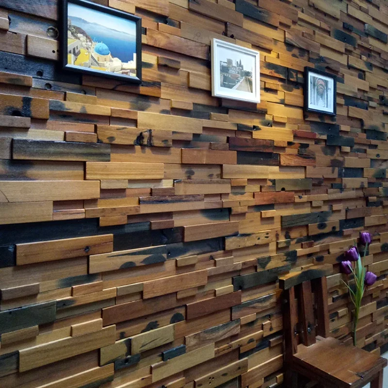 

Старый корабль мозаика бревен фон Стена старая доска твердая древесина Ретро барная стойка Гостиная ТВ магазина Декор