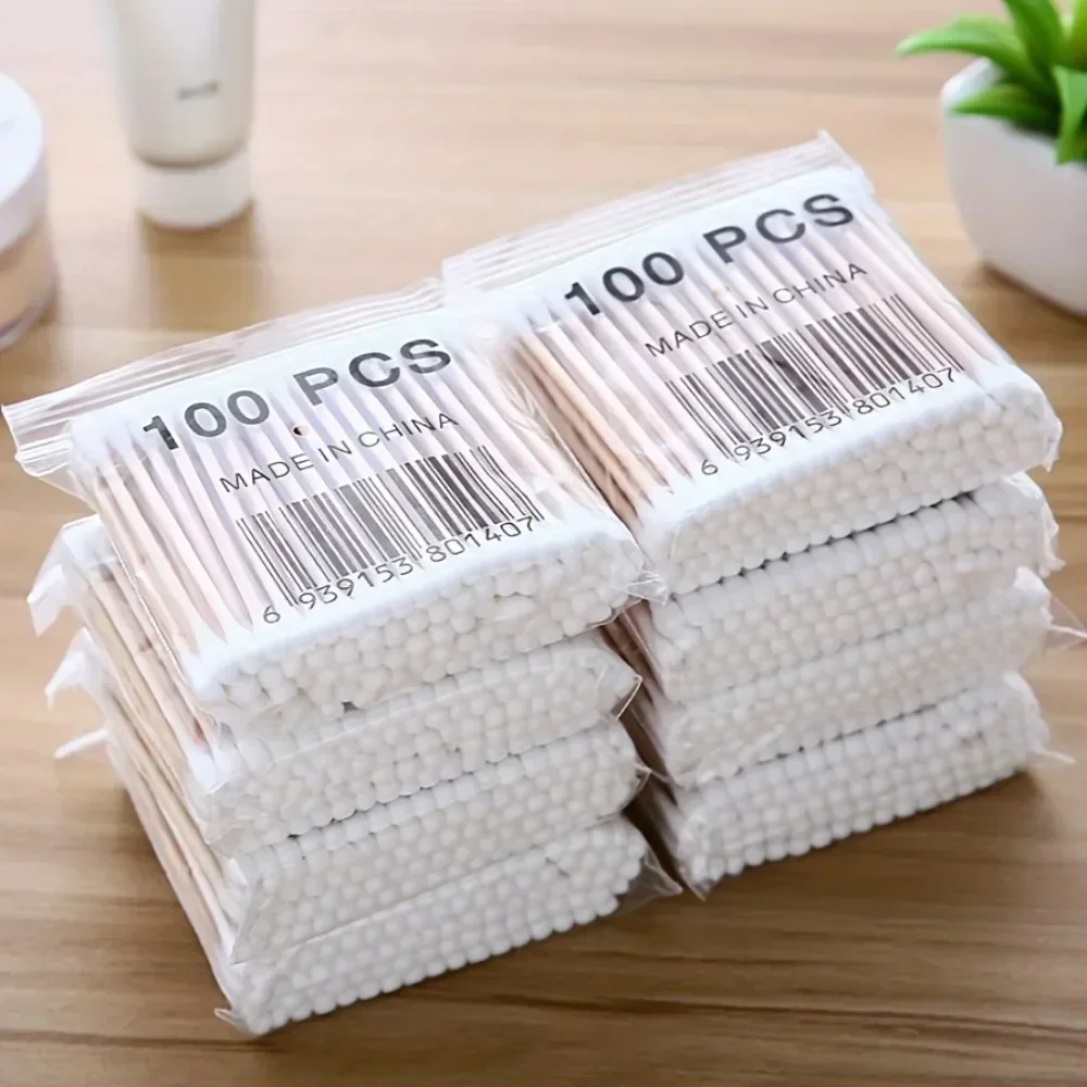 Cotton Swabs 100/300/500 /1000Pcs 20/40set Double-ended Cotton Swabs for makeup baby Ear Cleaning Sticks