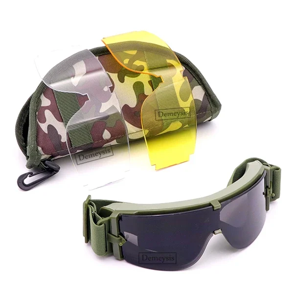 Shooting Glasses Tactical Goggles UV Protection Glasses Tactical Glasses Airsoft Glasses Paintball Shooting Windproof Anti-UV Protection