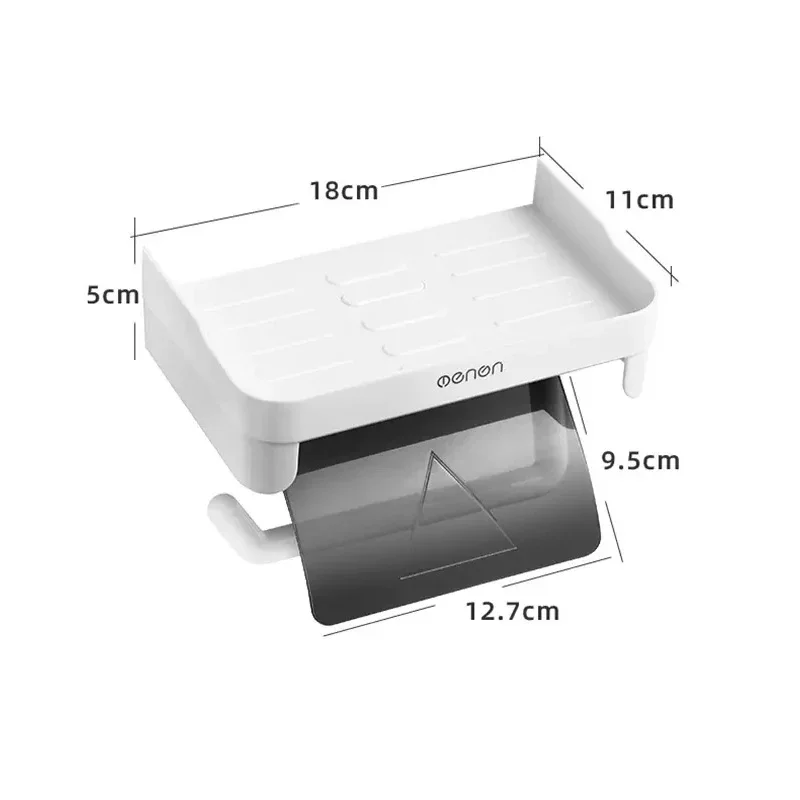 Tissue Holder Tissue Organizer Wall-mounted Waterproof Multifunction Without Drill Top Sundries Storage Bathroom Accessories Toilet Shelf