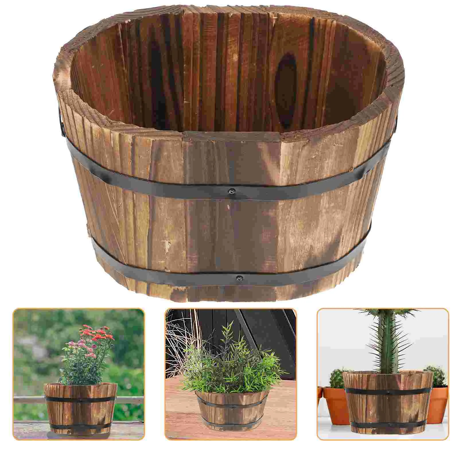 

Flowerpot Decor for Office Succulent Plants Vintage Planter Wood Succulents Pots