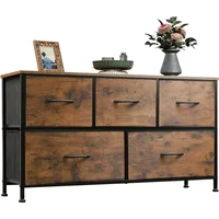 Dresser for Bedroom with 5 Drawers, Wide Chest of  Fabric Dresser, Storage Organizer Unit   Bins 1