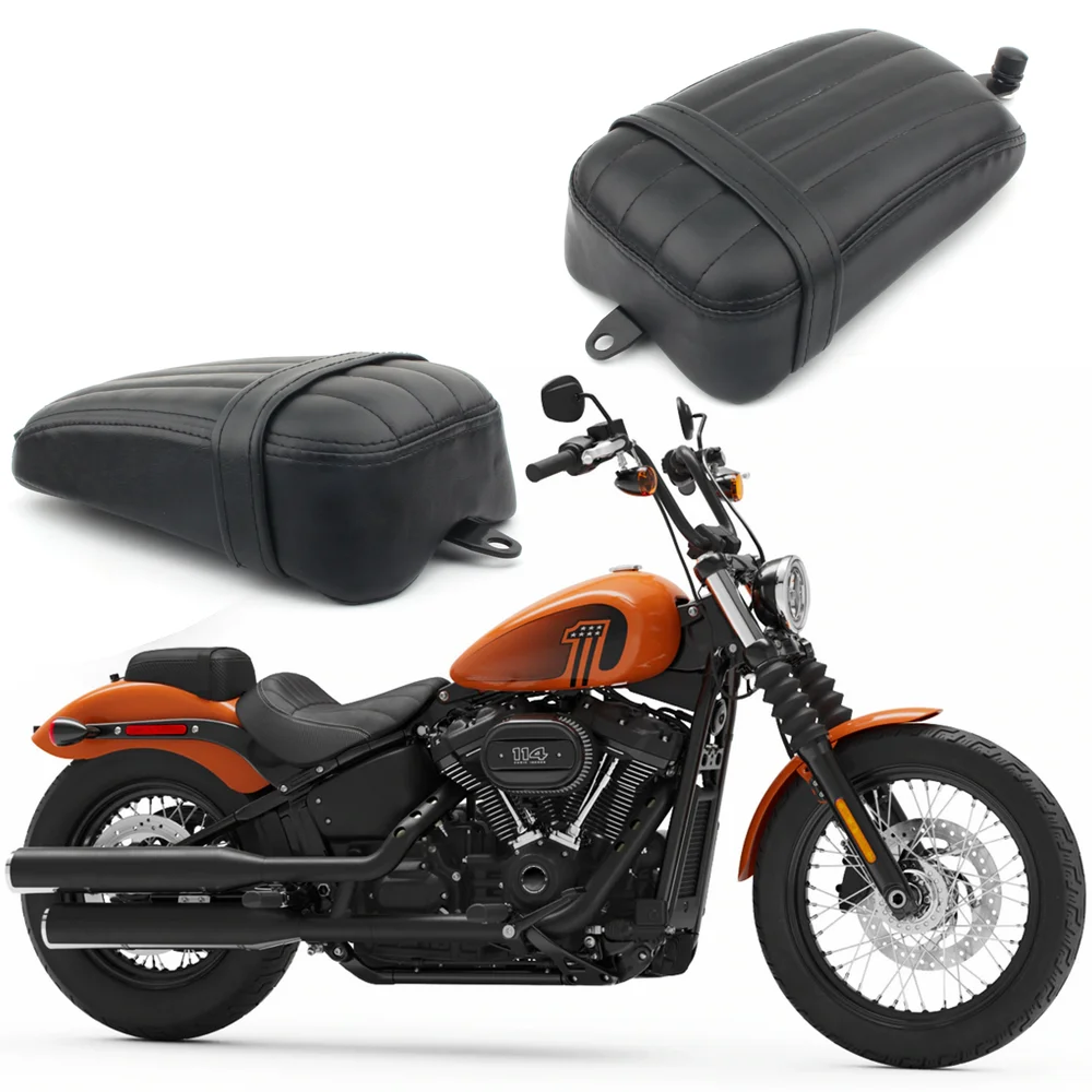 Motorcycle Rear Passenger Cushion Pillion Pad Solo Seat Cushioning Saddle For Harley Street Bob 2018-20 Motorcycle Accessories for yamaha mt09 fz09 2013 2014 2015 2016 cnc motorcycle rear passenger seat hand bar handle rail grab motorcycle accessories