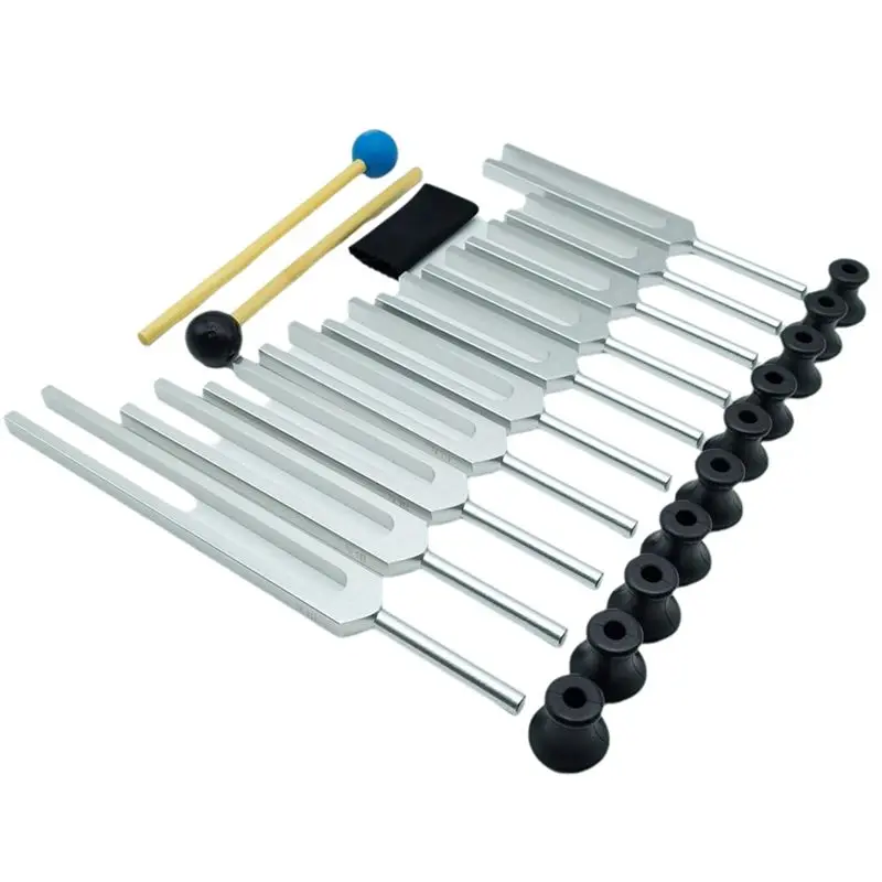 AA81-10 PCS 튜닝 포크 세트, 차크라 사운드 테라피 치유용 튜닝 포크, 신체 건강 유지