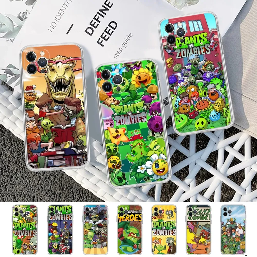 Custodia Per Iphone P-Plant-T Vs Zombie-E Per Iphone 15 14 11 12 13 Mini Pro Xs Max Cover 6 7 8 Plus X Xr Se 2020 Funda Shell