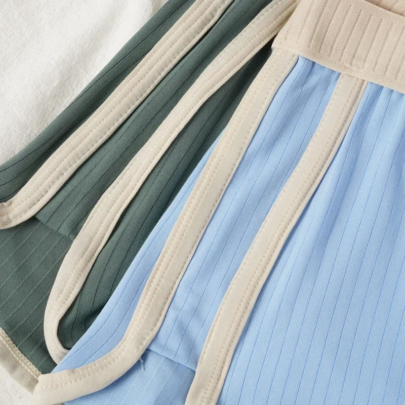 2 PCS/SET Men's Boxer Shorts Underwear Man Underpants Sexy Panties Striped Homme U Convex Shorts Lingerie Male Boxers