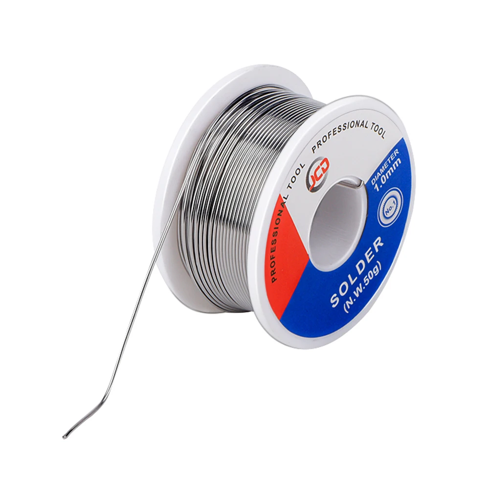 JCD Soldering Wire 50g 0.6/0.8/1.0/1.2/1.5 MM 60/40 FLUX 2.0% 45FT Tin Lead Tin Wire Melt Rosin Core Solder Soldering Roll