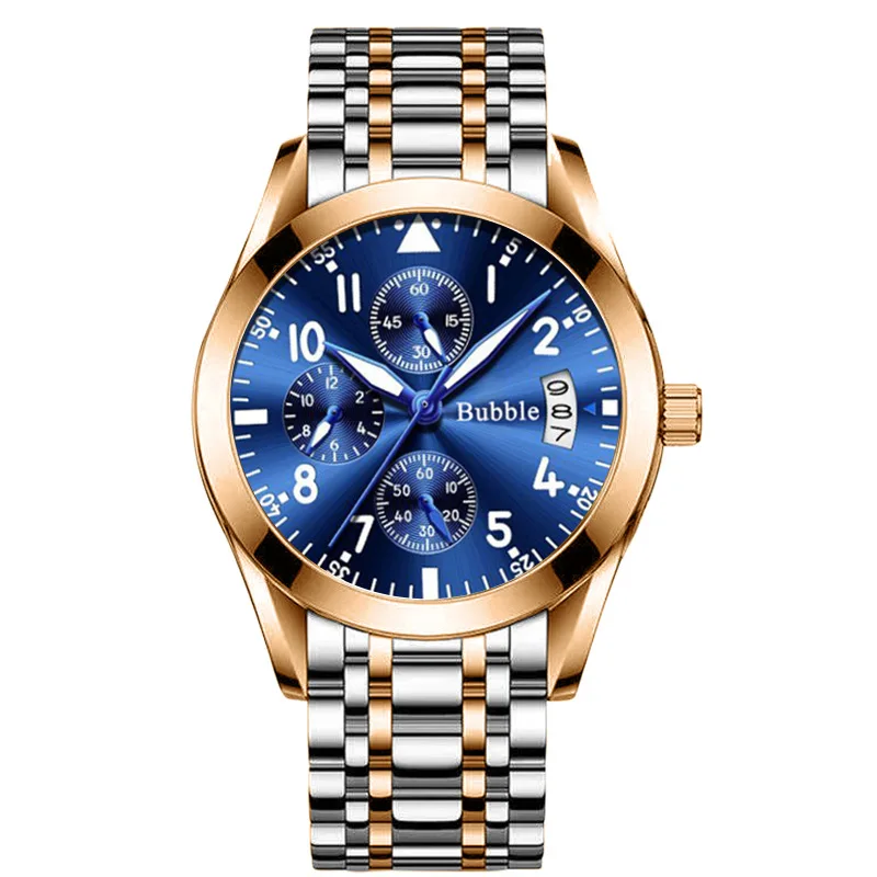 Men's High-End Luminous Steel Wristband Quartz Watch - Classic Business Fashion Trend Gift