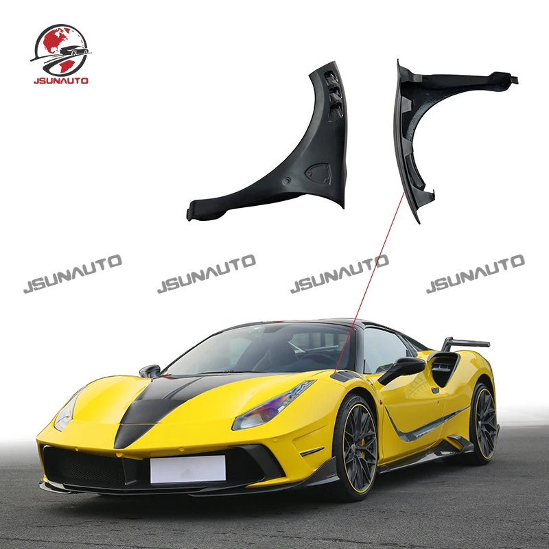 For Ferrari 488 Gtb Carbon Fiber Body Kit Front Bumper Side Fenders For 488 Spider Msy Style Truning Parts Wheel Flare Fenders