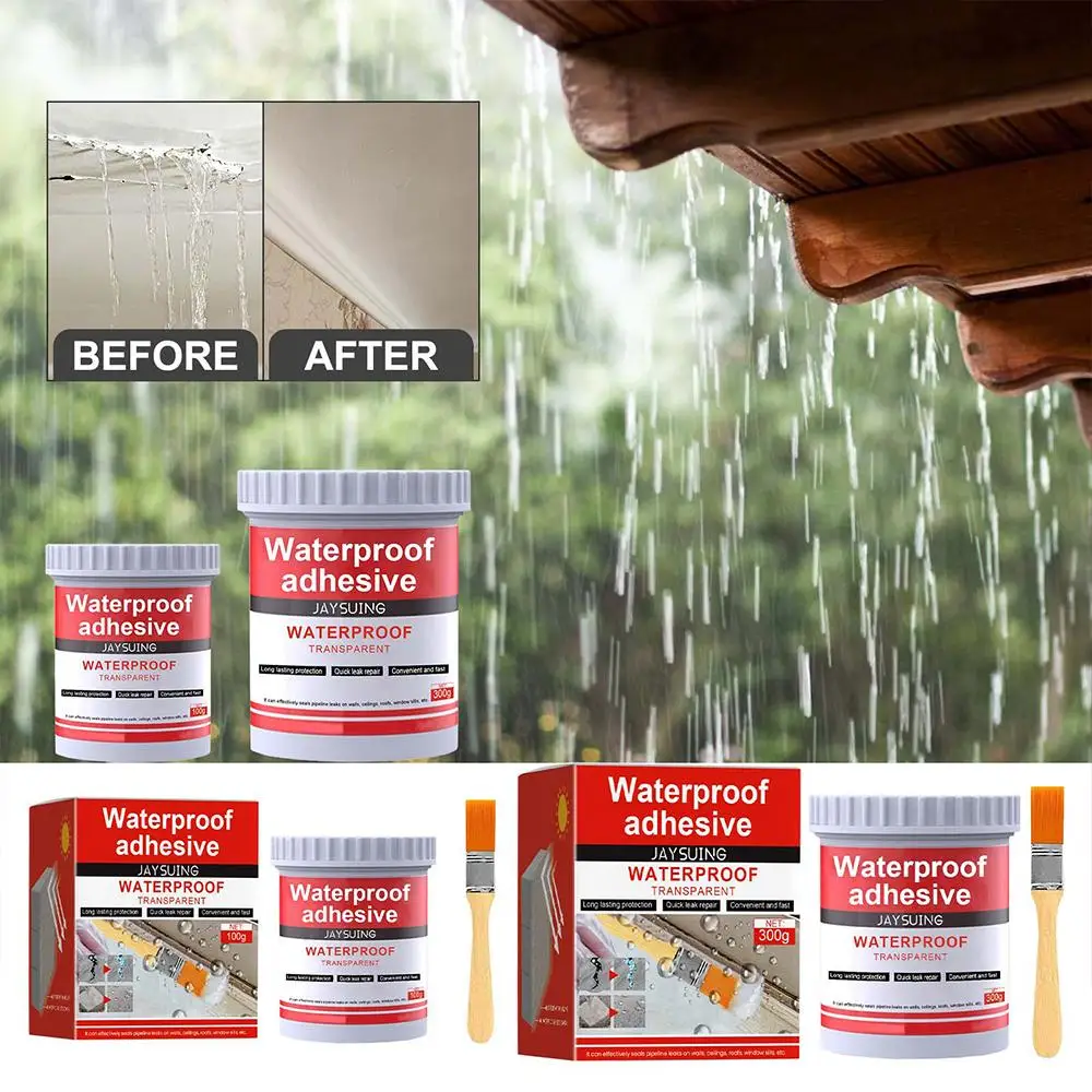 Waterproof Sealant Agent Transparent Glue Toilet Anti-Leak Tools Roof Sealant Agent Repair Leak-trapping Repair Broken Nano O2Y4