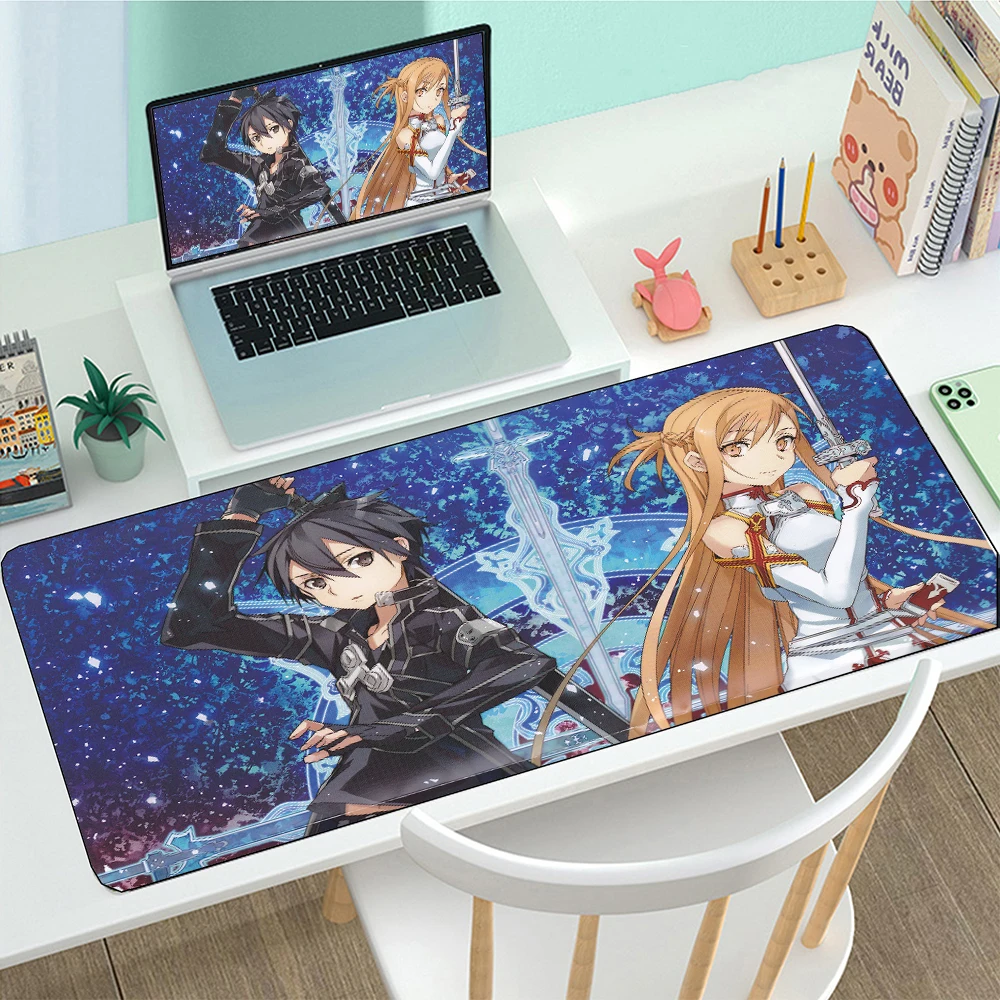 

Sword Art Online Sao Anime Mouse Pad Gamer Large Rubber Durable Locking Edge Gaming MousePad XXL Laptop Desk Mat Keyboard Pad