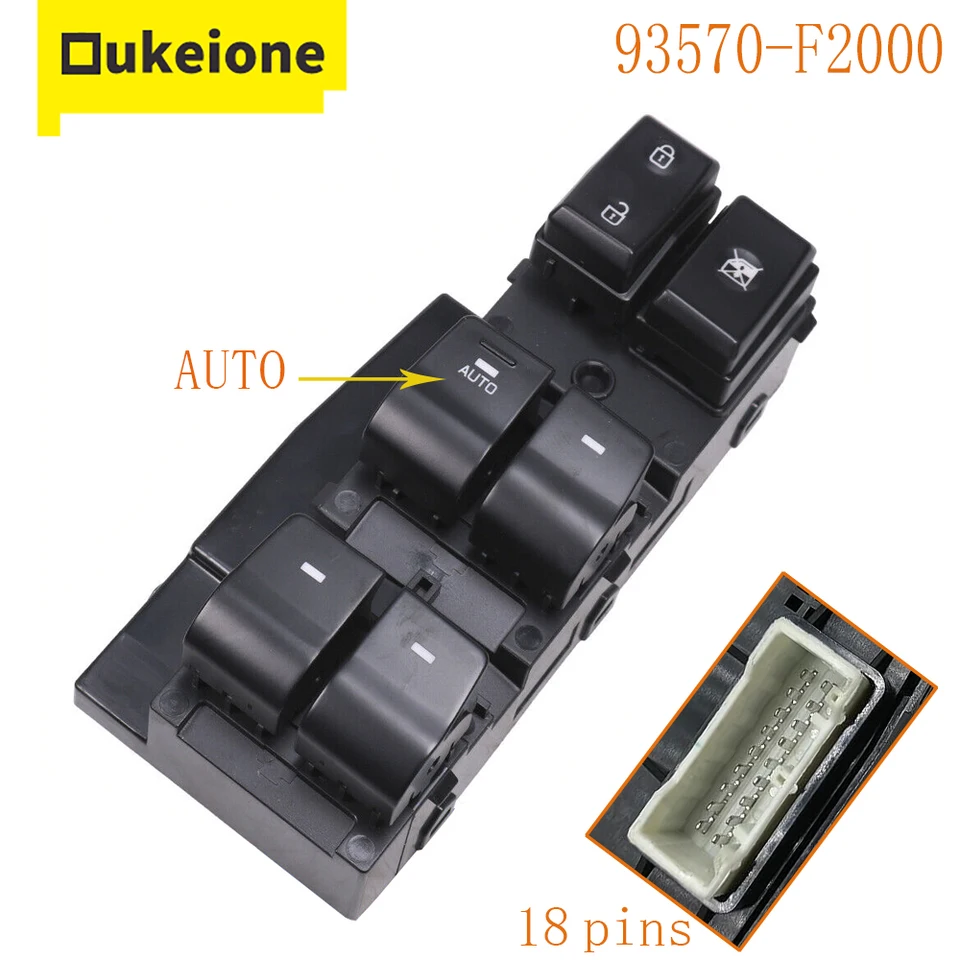 A-Premium Front Left Power Window Switch For Hyundai Elantra 2015-2022 - Direct Replacement 93570F21004X / DWS2144-789418