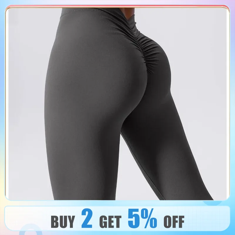 Pantaloni Da Yoga Back V-Waist Fitness Hip Lift Honey Peach Hip Calzamaglia Sportiva No Goffration Thread Warp Hip Pantaloni Lunghi